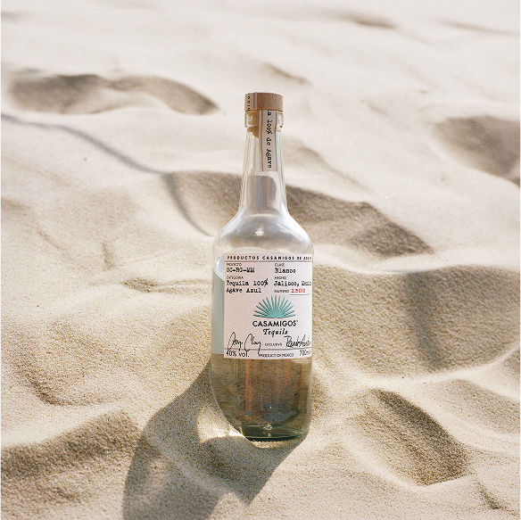 bottle of casamigos tequila blanco
